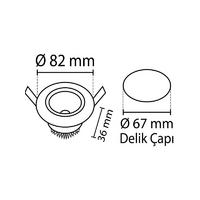 Noas 5 Watt Krom Kasa Led Spot Beyaz Işık 2 Adet Mercan YL28-0502