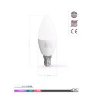 Ack 7 Watt E-14 İnce Duy 6500K Beyaz Buji Led Ampul 