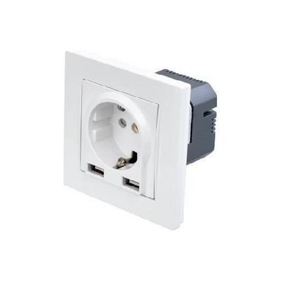 Cata Çift Usb'li Sıva Altı Topraklı Priz Hızlı Şarj + Çocuk Koruma CT-3004