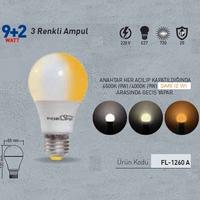 Forlife Renkli Led Ampül 3 Renk Beyaz-Sarı 9+2 Watt FL-1260-BS