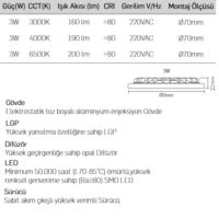 Lamptime Sıva Altı Led Spot Beyaz Gövde 3W 4000K Yuvarlak 260421