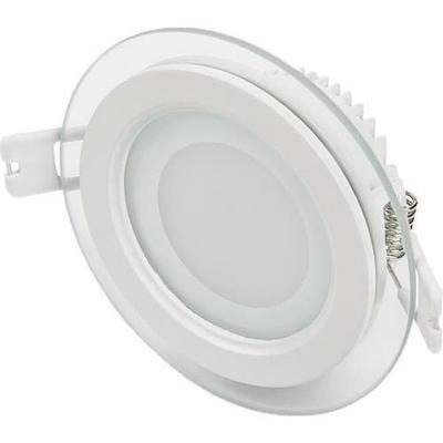 Lamptıme 6 W Camlı LED Panel Yuvarlak Beyaz Gövde Gunışığı Işık 260304