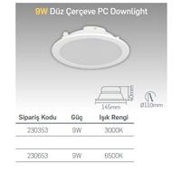 Lamptime Sıva Altı Led Spot Beyaz Gövde 9W 6500K Yuvarlak 230653