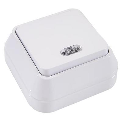 Makel Sıva Üstü Işıklı Anahtar Beyaz 45121