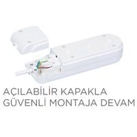 Makel Yeni Nesil Çocuk Korumalı Beşli Topraklı Grup Priz 3 Metre Kablolu