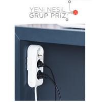 Makel Yeni Nesil Çocuk Korumalı Beşli Topraklı Grup Priz 3 Metre Kablolu