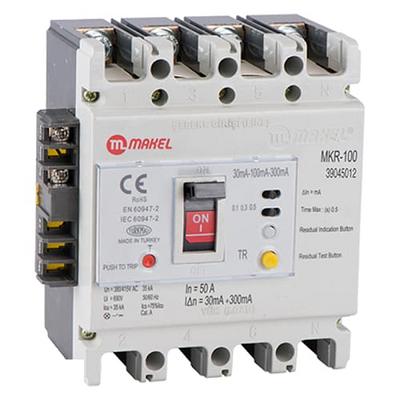Makel Kaçak Akım Korumalı Kompakt Şalter 4X125 A. (Açtırma Bobinli)
