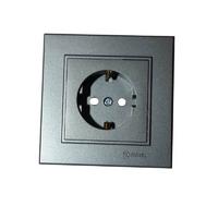 Makel Karea Çocuk Korumalı Topraklı Priz Füme Modül+Kapak+Çerçeve