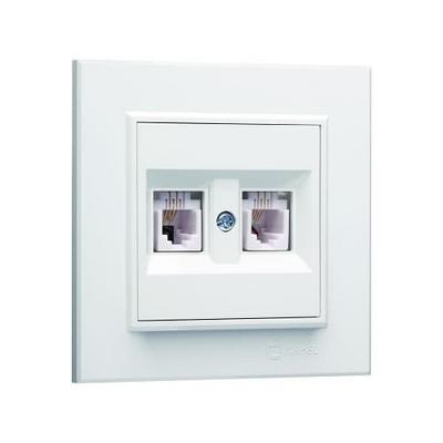 Makel Karea İkili Numeris Beyaz Modül+Kapak+Çerçeve