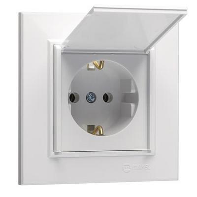 Makel Karea Kapaklı Topraklı Priz Beyaz Modül+Kapak+Çerçeve