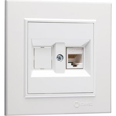 Makel Karea Tekli Data Cat5 Beyaz Modül+Kapak+Çerçeve