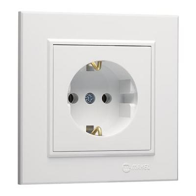 Makel Karea Topraklı Priz Beyaz Modül+Kapak+Çerçeve