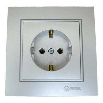 Makel Karea Topraklı Priz Gümüş Modül+Kapak+Çerçeve