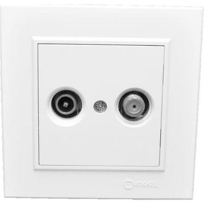 Makel Karea Tv-Sat Priz Beyaz Modül+Kapak+Çerçeve