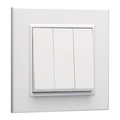 Makel Karea Üçlü Anahtar (1+3) Beyaz Modül+Kapak+Çerçeve