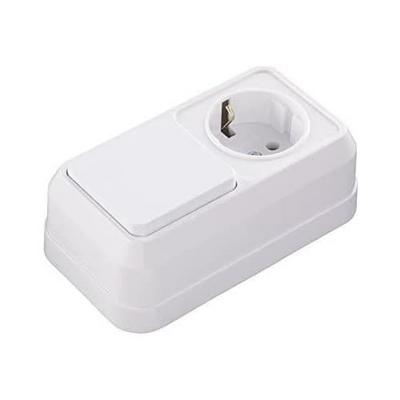 Makel Sıva Üstü Ceviz Anahtar+Topraklı Priz 454A1