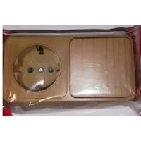 Makel Sıva Üstü Meşe Anahtar+Topraklı Priz 453A1