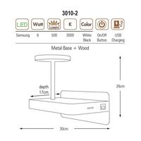 Özcan Aydınlatma 3010-2-19 Şapkalı Usb Aplik Siyah