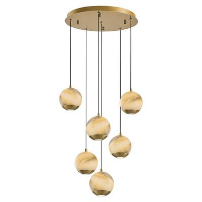 Özcan Aydınlatma 3108-6A Ermis 6'lı Yuvarlak Sarkıt Eskitme