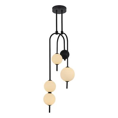 Özcan Aydınlatma 3121-5A Stell 4 Cam 1 Metal Sarkıt Siyah