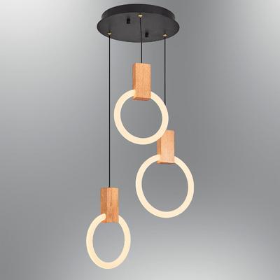 Özcan Aydınlatma 3154-3a Kiko 3'lü Yuvarlak Sarkıt Meşe