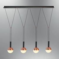 Özcan Aydınlatma 6231-4As 4 Lü Sıralı Sarkıt Siyah / Rose Gold