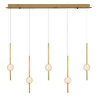 Özcan Aydınlatma Pearl 5'li Sıralı Sarkıt Avize Sarı 4133-5AS-03