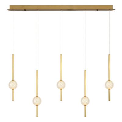 Özcan Aydınlatma Pearl 5'li Sıralı Sarkıt Avize Sarı 4133-5AS-03