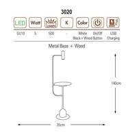 Özcan Aydınlatma Usb Lambader 3020,01