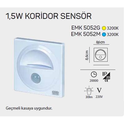 Sensörlü Koridor Aydınlatması Gunışığı Fotoselli 