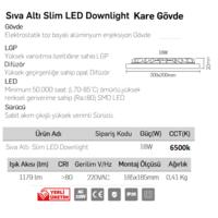 Lamptime Sıva Altı Led Spot Siyah Gövde 18W 6500K Kare 263631