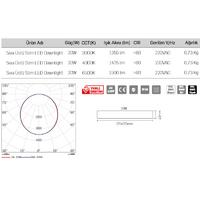 Lamptime Sıva Üstü Slim LED Downlight Beyaz 20W Kare 4000K 260410