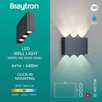 Braytron 3 Renk Modlu iç-dış Mekan LED Duvar Armatürü 3cct BG38-03382 Haiti Aplik