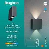 Braytron 3 Renk Modlu iç-dış Mekan LED Duvar Armatürü 3cct BG38-03182 Haiti Aplik