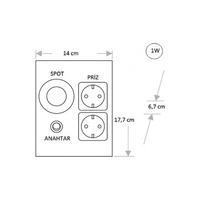 Cata CT 5109 Siyah Kasa 5W Çift Prizli Tezgah Aydınlatma Beyaz Işık 6400K 