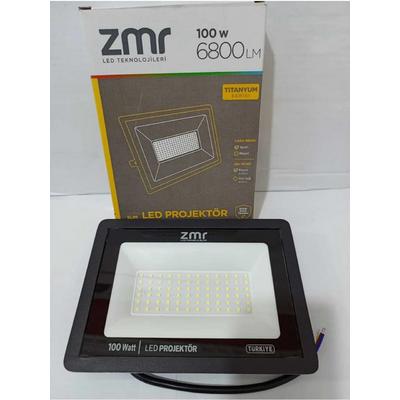 Led Projektör 100 Watt Ultra Slim Kasa 220V 6500K Beyaz Işık Zmr