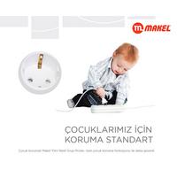Makel Yeni Nesil Grup Priz Çocuk Korumalı İkili Anahtarlı Klemensli