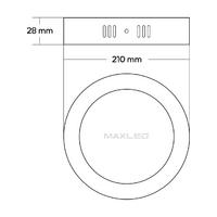 Maxled MX-1044B - 18W 6500K Soğuk Beyaz | Beyaz Kasa Sıva Üstü Yuvarlak LED Panel