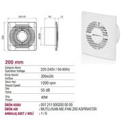 Mutlusan Me-FaN 200'luk Havalandırma Aspiratörü