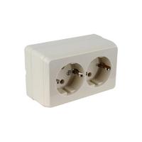 Mutlusan Sıva Üstü Krem İkili Topraklı Priz Porselen