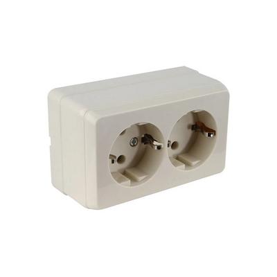 Mutlusan Sıva Üstü Krem İkili Topraklı Priz Porselen