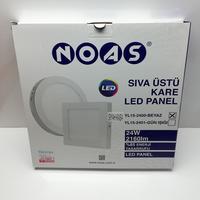 Noas 24W 6500K Beyaz Işık Siyah Kare Sıva Üstü Led Panel YL15-2400-S