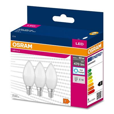 Osram 4,9 Watt E-14 İnce Duy 6500k Beyaz Işık Buji Led Ampul 3 lü Paket