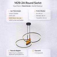 Özcan Aydınlatma 1429-2A Round Sarkıt Siyah