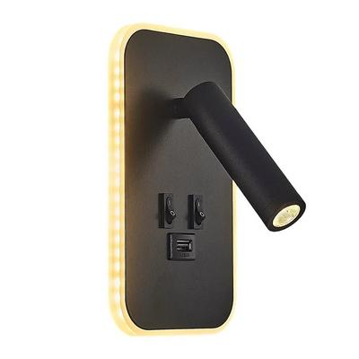 Özcan Aydınlatma 2722-19 Step Okuma Lambalı Aplik Usb Çıkışlı Siyah Başlıklı 