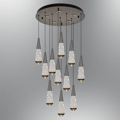 Özcan Aydınlatma 2791-11A-24 Diyop 11'Lİ Yuvarlak Sarkıt Platin