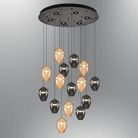 Özcan Aydınlatma 2807-15A-0324 Dris 15'li Sarkıt Sarı-Platin mix
