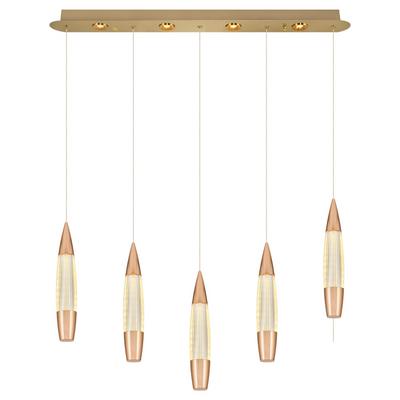 Özcan Aydınlatma 2815-5AS Flixe 5'li Sıralı Sarkıt rose