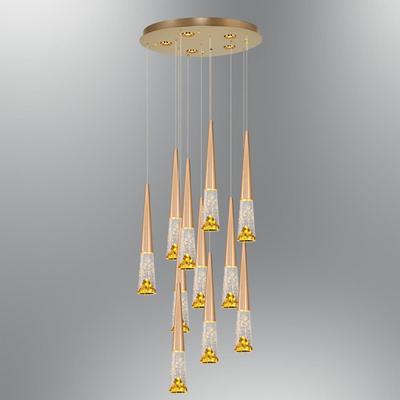 Özcan Aydınlatma 2816-11A Gustav 11'li Yuvarlak Sarkıt Gold