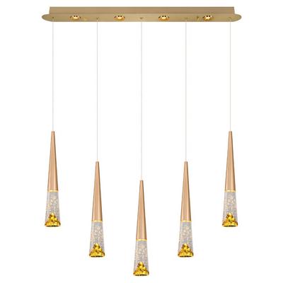 Özcan Aydınlatma 2816-5AS Gustav 5'li Sıralı Sarkıt Gold